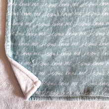 Load image into Gallery viewer, Jesus Loves Me Blanket (Blue)