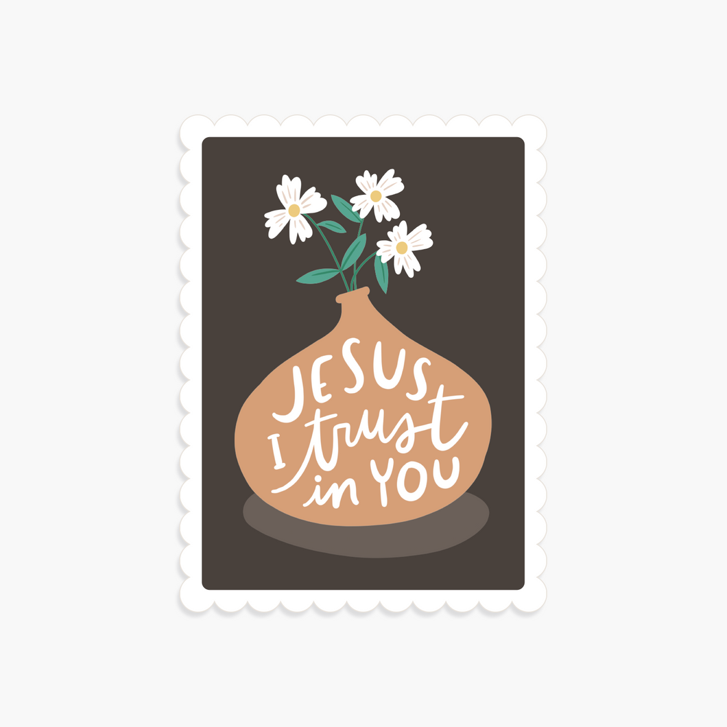 Jesus I Trust In You Vase Sticker