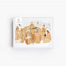 Load image into Gallery viewer, Gold Nativity Christmas Card
