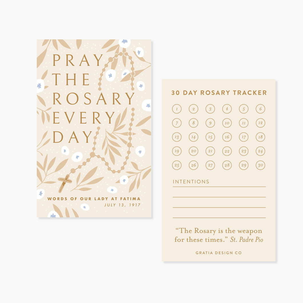 Rosary Tracker Card