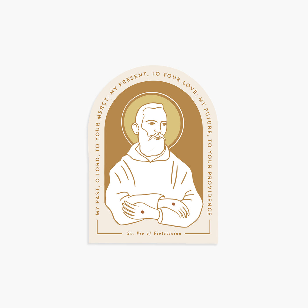 Padre Pio Vinyl Sticker